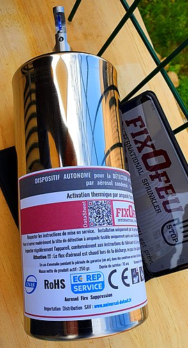 G�n�rateur d'A�rosol FIXOFEU Activation ampoule fusible 141�C JOB